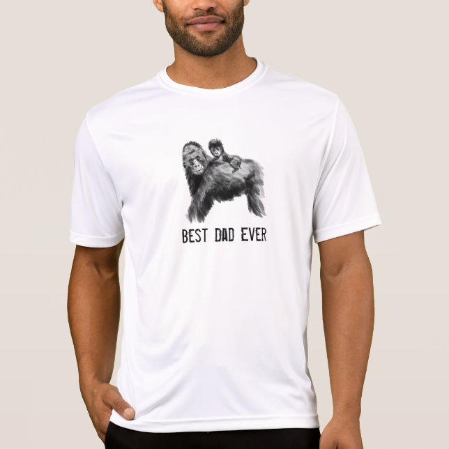 Camiseta O melhor pai de sempre gorila com bebê (Frente)
