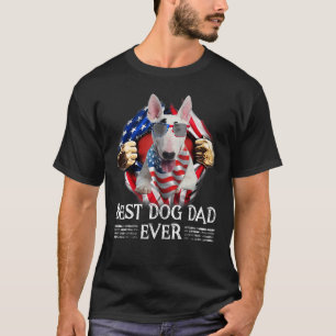 Camiseta O Melhor Pai De Touro Terrier De Bandeira American