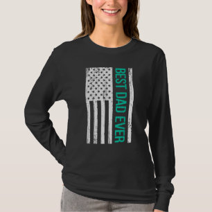 Camiseta O melhor Pai do mundo com a bandeira americana