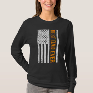Camiseta O melhor Pai do mundo com a bandeira americana Ame