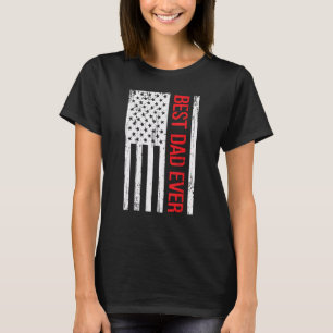 Camiseta O melhor Pai do mundo com a bandeira americana Ame