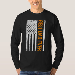 Camiseta O melhor Pai do mundo com a bandeira americana Ame