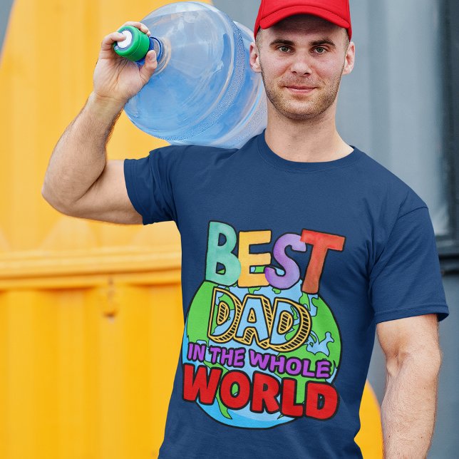 Camiseta O melhor Pai do mundo multicolorido (Criador carregado)