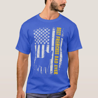 Camiseta O melhor Pai francês Ever USA Flag Buldogue French