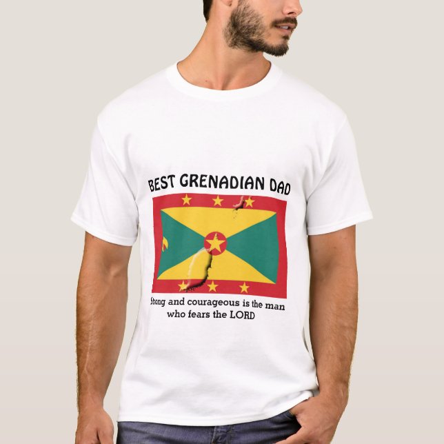 Camiseta O MELHOR PAI GRENADIANO, Forte E Corajoso Personal (Frente)