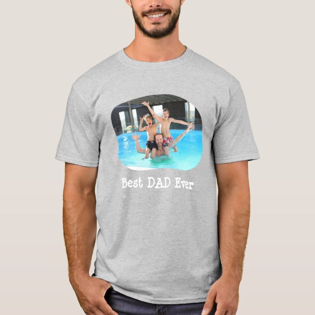 Camiseta O melhor PAI já fez o upload de sua foto horizonta (Frente)