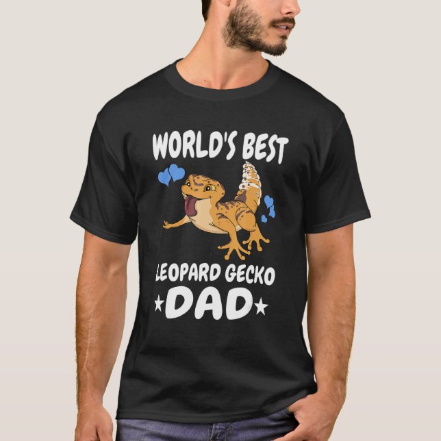 Camiseta O melhor Pai Leopard Gecko Men Pet Lizard (Frente)