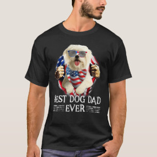Camiseta O Melhor Pai Maltês De Bandeira Americana Em 4 De