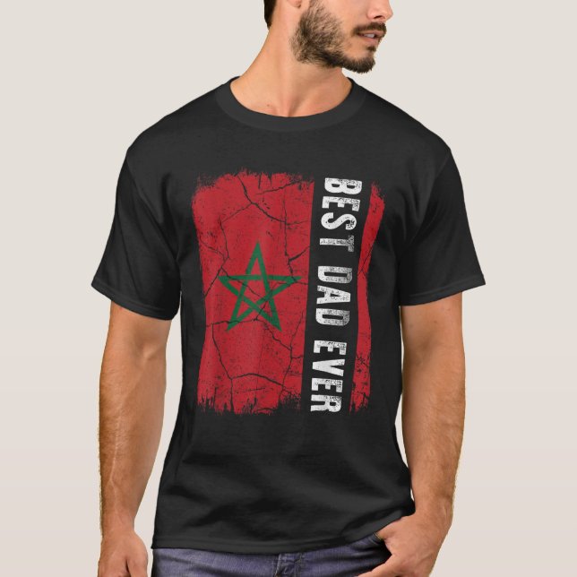 Camiseta O melhor Pai marroquino de todos os tempos do Pai  (Frente)