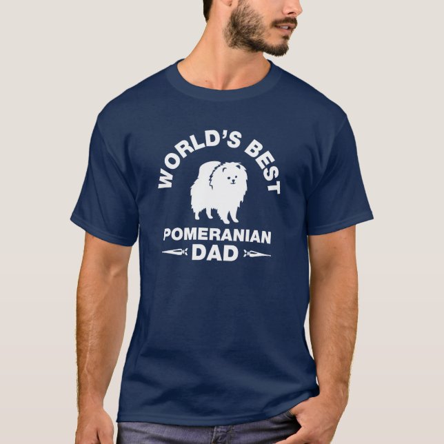 Camiseta o melhor pai pomeranian do mundo (Frente)
