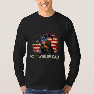Camiseta O melhor Pai Rottweiler da Mens na bandeira americ