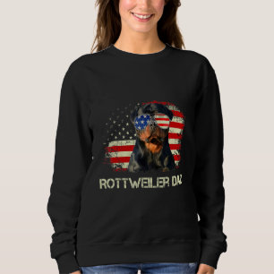 Camiseta O melhor Pai Rottweiler da Mens na bandeira americ