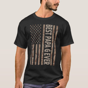 Camiseta O Melhor Papa G Nos Eua Bandeira Americana Avô Fa