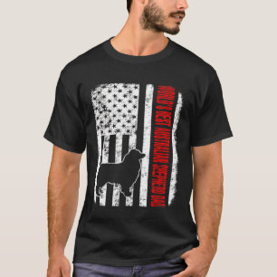 Camiseta O melhor pastor australiano Pai bandeira americana