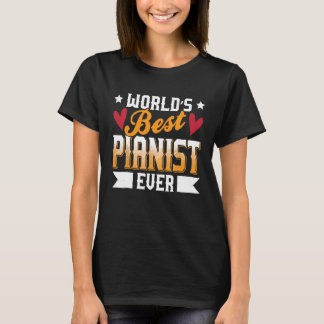 Camiseta O melhor pianista do mundo para piano de música nu