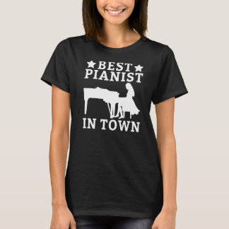 Camiseta O melhor pianista no piano-cantor da cidade