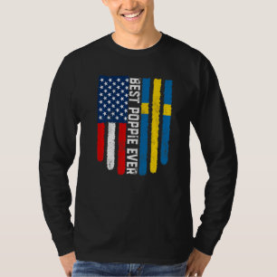 Camiseta O Melhor Poppie de Bandeira da Suecia Americana