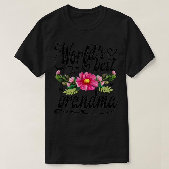 Camiseta O melhor presente de Dia de as mães da vovó do mun (Frente do Design)