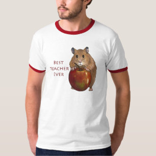 Camiseta O melhor professor nunca: Hamster com Apple: Arte