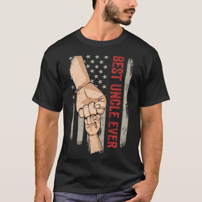 Camiseta O Melhor Tio Alguma Vez Bump Americano Flag Engraç (Frente)