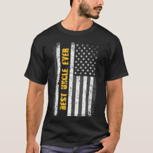 Camiseta O melhor tio Nunca - bandeira dos EUA - estilo do