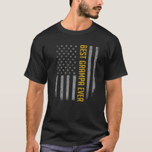 Camiseta O melhor vovô sinalizador americano para o pai