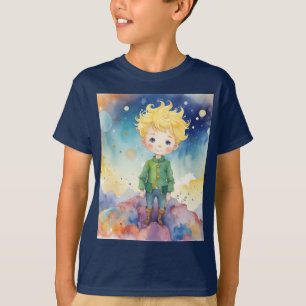 Camiseta o menino aproveitando as estrelas