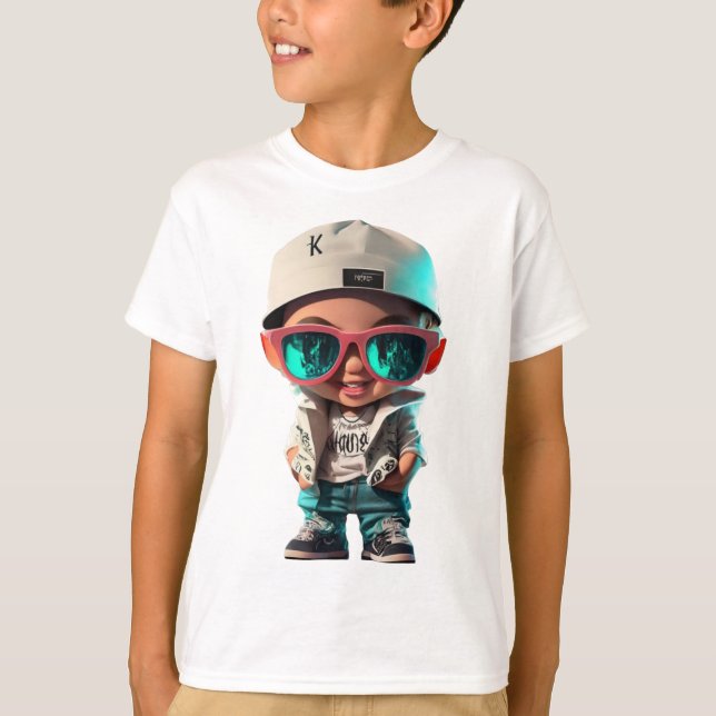 Camiseta O menino se posou à na moda (Frente)