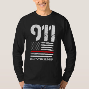 Camiseta O Mens 911 É O Meu Número De Trabalho, Agente De P