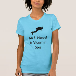 Camiseta O mergulhador todo que eu preciso é mar da