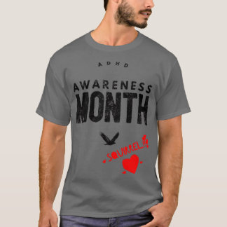 Camiseta O Mês de Consciência ADDHD é outubro SQUIRREL 1