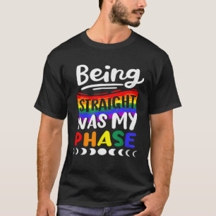 Camiseta O Mês do Orgulho LGBT - Arco-Íris sendo Hetero - E