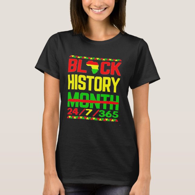 Camiseta O Mês Um Mês de História Negra Não Pode Manter Nos (Frente)