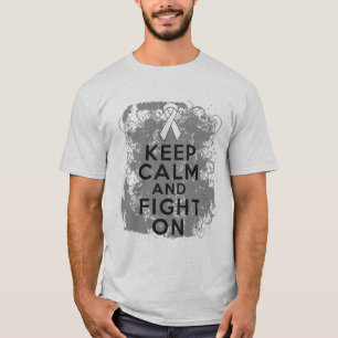 Camiseta O mesotelioma mantem a calma e luta-a sobre