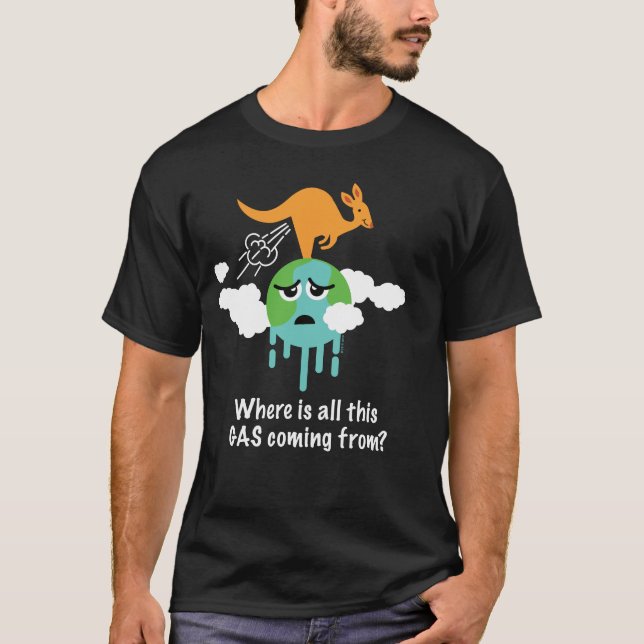 Camiseta O metano do canguru Fart (Frente)