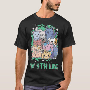 Camiseta O meu 9º Gato de Aniversário Gato de Aniversário G