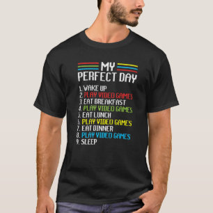 Camiseta O Meu Acordar Perfeito Para Tocar Videos games Com