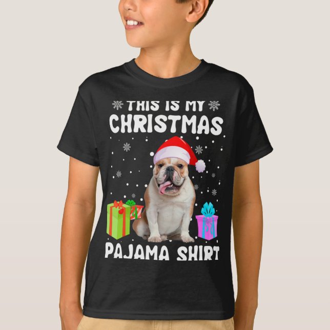 Camiseta O Meu Cachorro de Bolinho de Natal Pajama Puppy L (Frente)