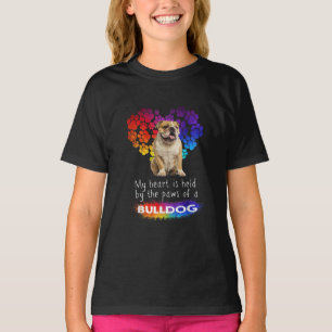 Camiseta O Meu Coração É Detido Pelas Patas De Um Bulldog