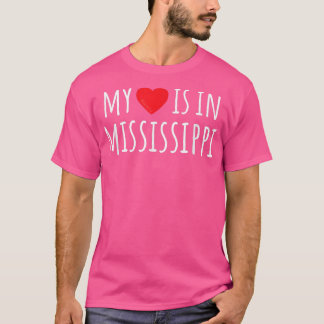Camiseta O MEU CORAÇÃO ESTÁ EM MISSISSIPPI, Estado American