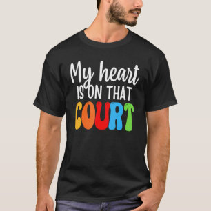 Camiseta O meu coração está naquela quadra Voleibol Leopard