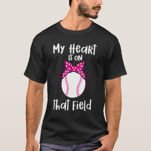 Camiseta O Meu Coração Está Naquele Jogador De Basebol De C