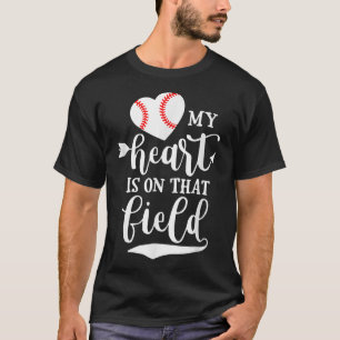 Camiseta O Meu Coração Está Naquele Jogador De Basebol De C