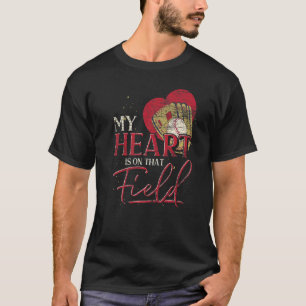Camiseta O Meu Coração Está Naquele Jogador De Beisebol De