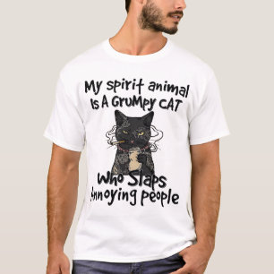 Camiseta o meu espirito é um gato rabugento que dá um estal