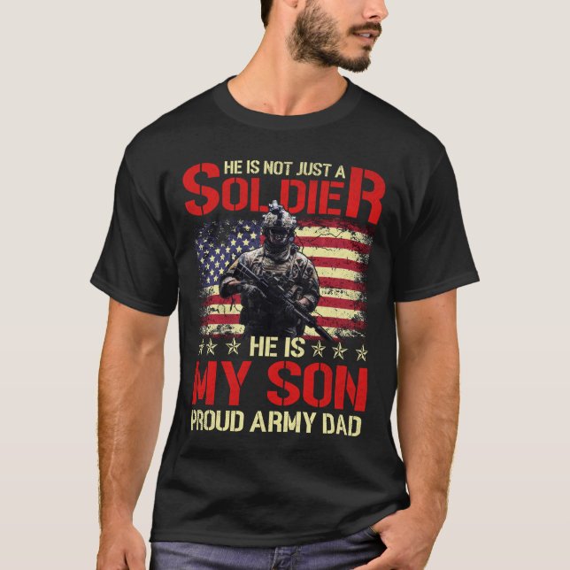 Camiseta O Meu Filho É Um Pai Soldado Orgulhoso Do Exército (Frente)