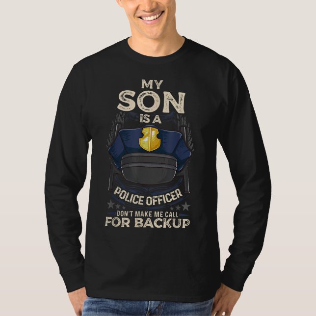 Camiseta O Meu Filho É Um Policial Orgulhoso Polícia, Mãe P (Frente)