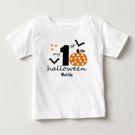 Camiseta O meu Halloween de 1rua. Pumpkin & Bats. Nome edit