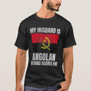 Camiseta O meu marido é a bandeira angolana da mulher angol