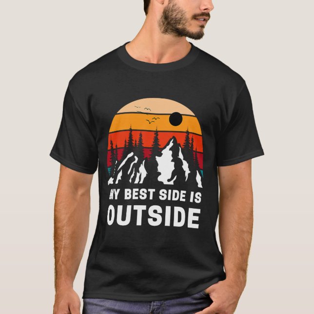 Camiseta O meu melhor lado é fora da Montanha Anunciante (Frente)